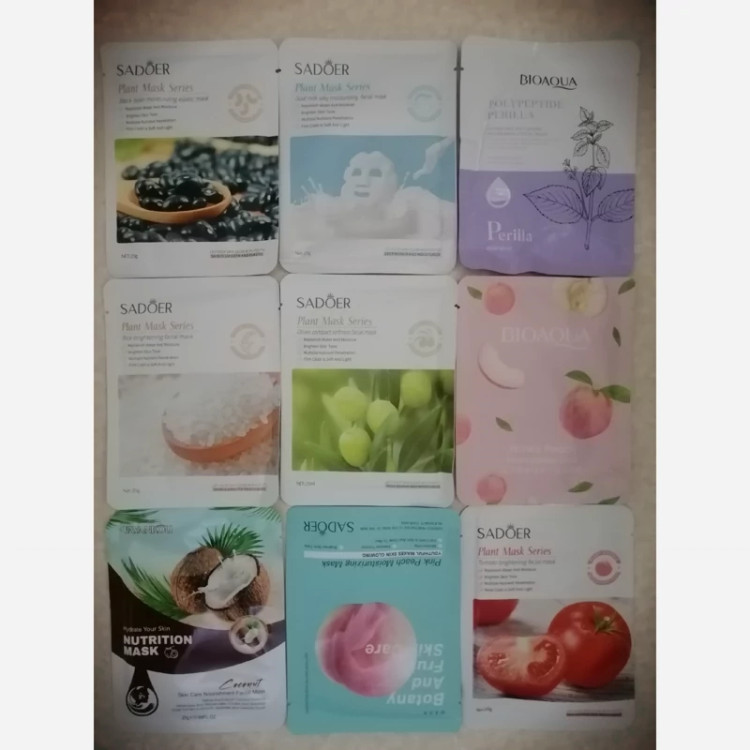 ماسک ورقه ای 10 عددی صورت خارجی هر کدام 25 گرم