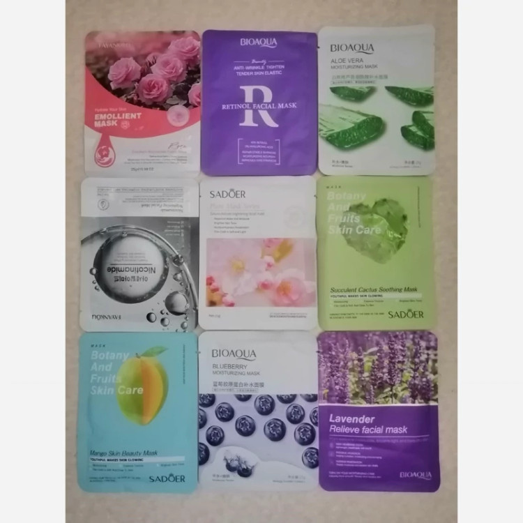 ماسک ورقه ای 10 عددی صورت خارجی هر کدام 25 گرم