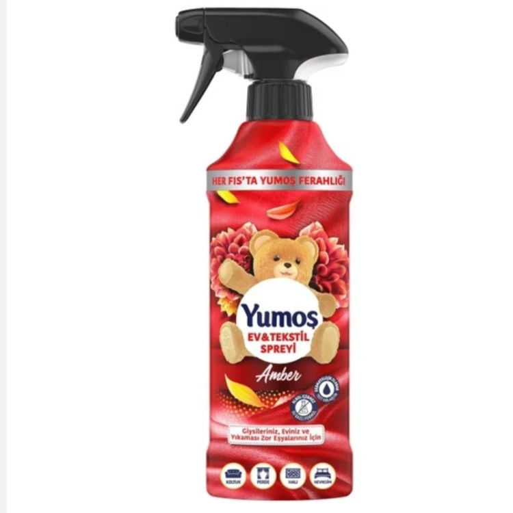 اسپری خوشبو کننده هوا و لباس یوموش قرمز Amber رایحه گل کهربا 450 میل