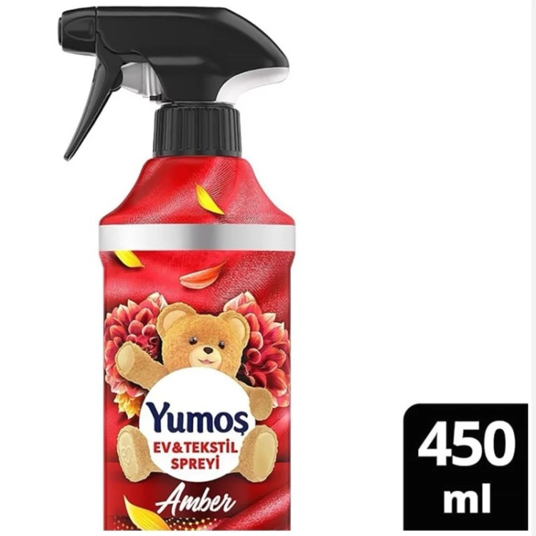 اسپری خوشبو کننده هوا و لباس یوموش قرمز Amber رایحه گل کهربا 450 میل