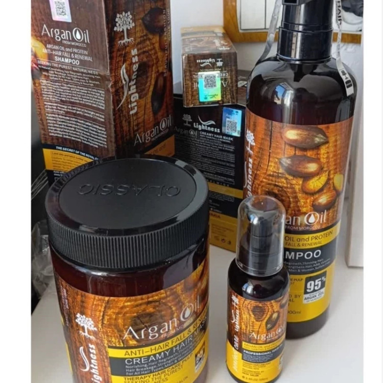 پک سه تایی شامپو، ماسک و روغن آرگان لایتنس اصلی