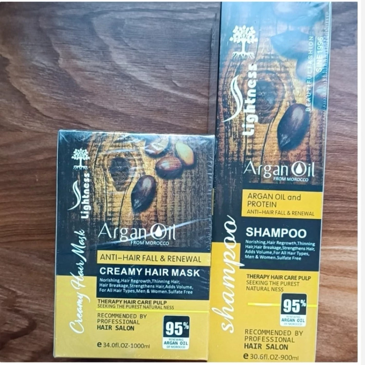 پک سه تایی شامپو، ماسک و روغن آرگان لایتنس اصلی