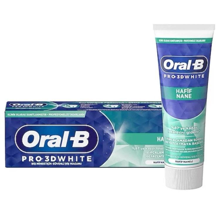 خمیر دندان pro 3d whithe اورال بی 75ml ORAL B Pro 3D white toothpast