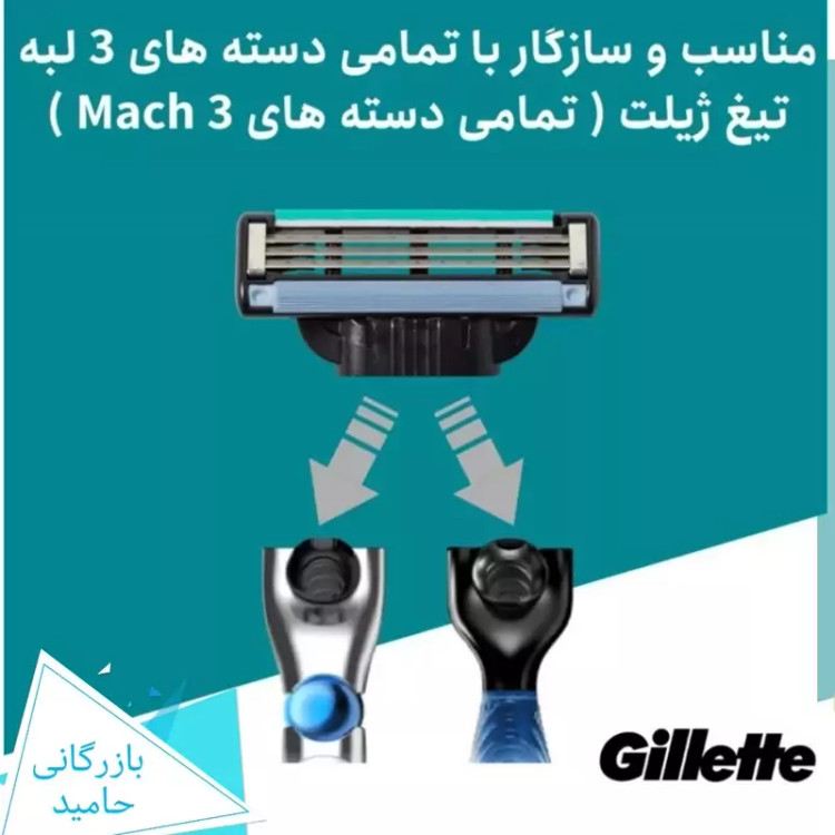 تیغ یدک اصلاح ژیلت مدل مچ تری 5 عددی Gillette Mach3 5Pcs