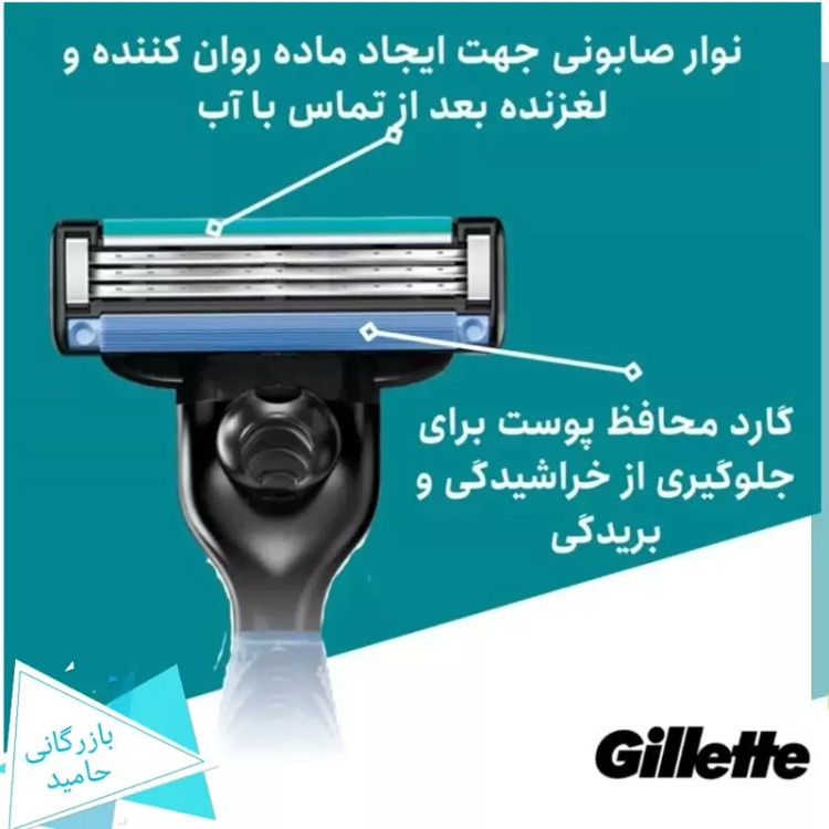 تیغ یدک اصلاح ژیلت مدل مچ تری 5 عددی Gillette Mach3 5Pcs