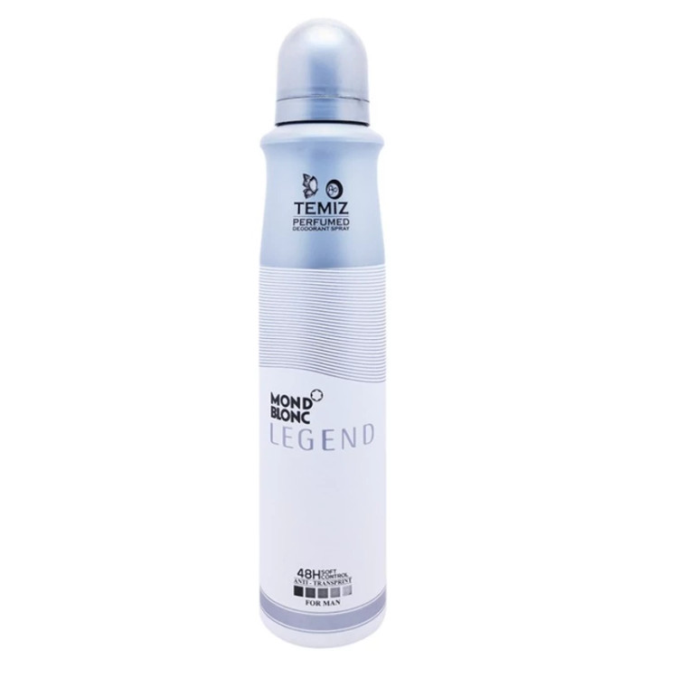 اسپری دئودورانت ضدتعریق تمیز پرفیوم مدل Mond Blonc Legend حجم 200 میلی لیتر