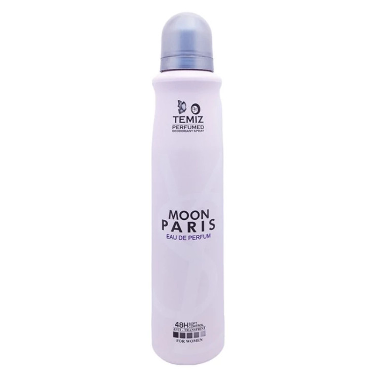 اسپری دئودورانت ضدتعریق تمیز پرفیوم مدل Moon Paris حجم 200 میلی لیتر