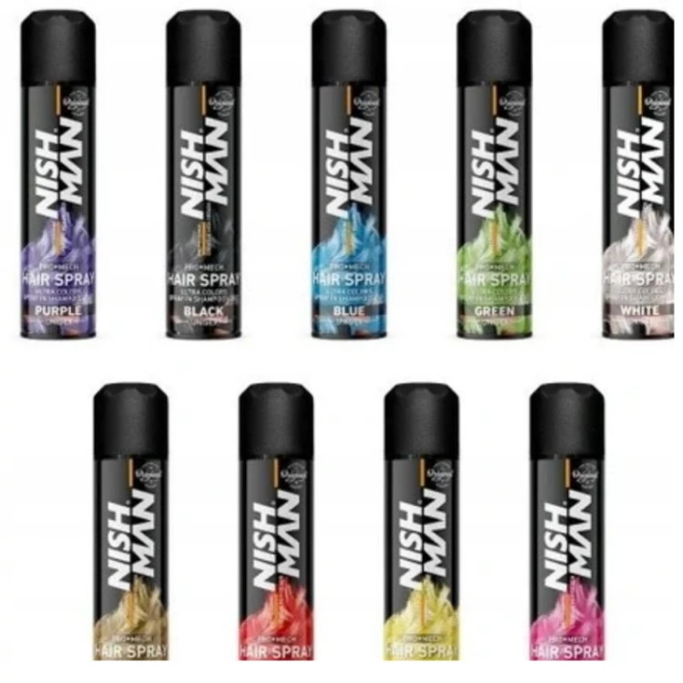 اسپری رنگ مو نیش من (سفید) حجم 150 میلی لیتر - NISHMAN Hair color spray (WHITE) 150 ml