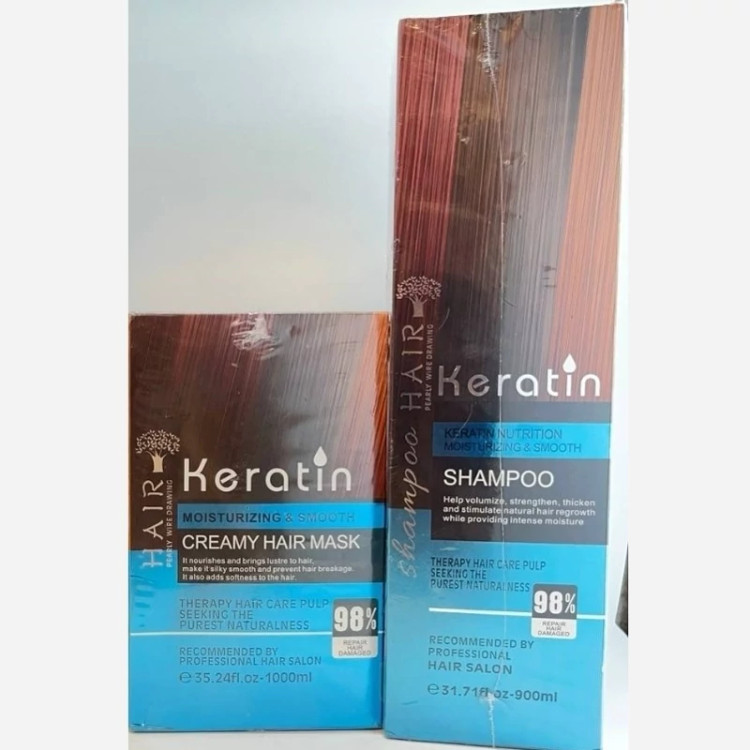 شامپو و ماسک بدون سولفات 98 درصد کراتین-Keratin مدل Hair