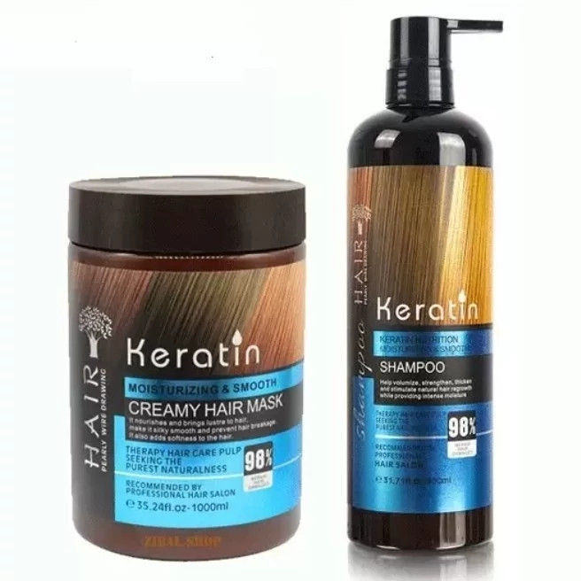 شامپو و ماسک بدون سولفات 98 درصد کراتین-Keratin مدل Hair