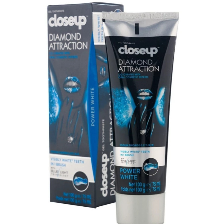 خمیر دندان ژلی سفیدکننده کلوز آپ مدل diamond attention حجم100 گرم Close up whitening gel toothpaste diamond attention m