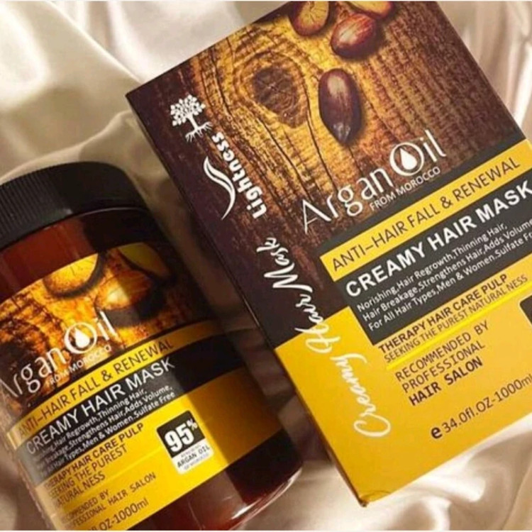 شامپو و ماسک مو بدون سولفات لایتنس اصلی (پک دو عددی) حاوی روغن آرگان (شامپو آرگان لاینتس و ماسک مو)