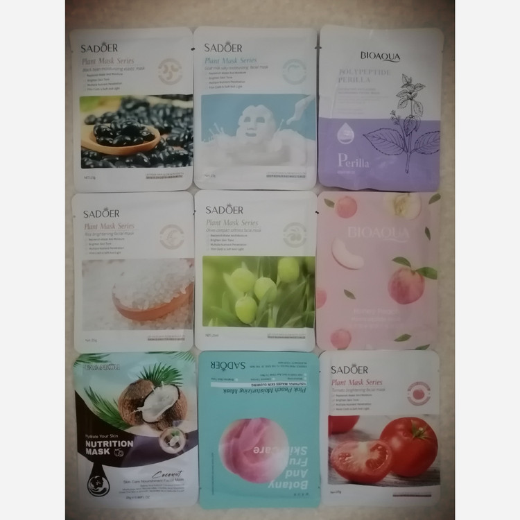 ماسک ورقه ای 100 عددی صورت خارجی هر کدام 25 گرم